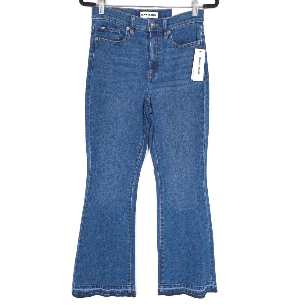 DKNY Womens New Jeans 28 Regular Flare Leg Blue High Rise Bootcut DJSG4080